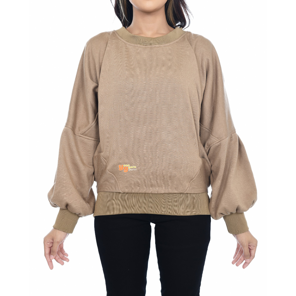 Sofie Crewneck Oversize Sweater Wanita Batwing Korea Oversized Original Yoon Gyaru