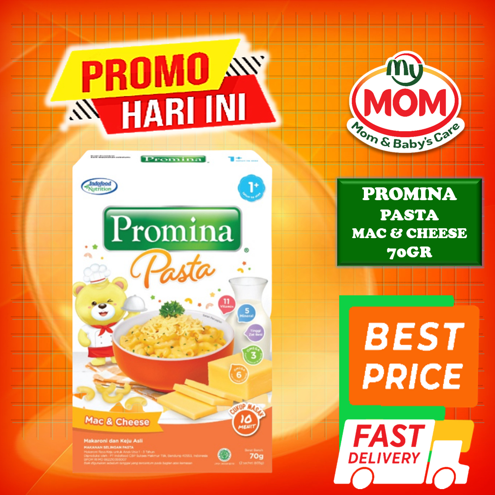 [BPOM] Promina Pasta Mac n Cheese 60gr 70gr Usia 1+ / Pasta Creamy Chicken Spinach / Pasta Bayi / Makanan Bayi / Snack Bayi / Cemilan Bayi / MYMOM