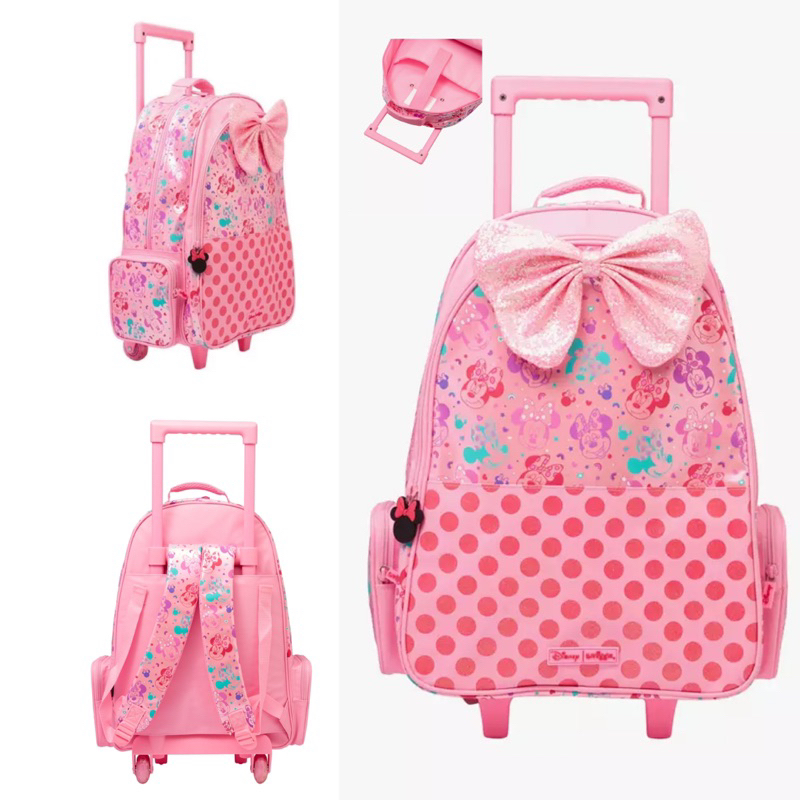 Smiggle Minnie Mouse Trolley Backpack With Light Up | Trolley Smiggle Minnie Mouse