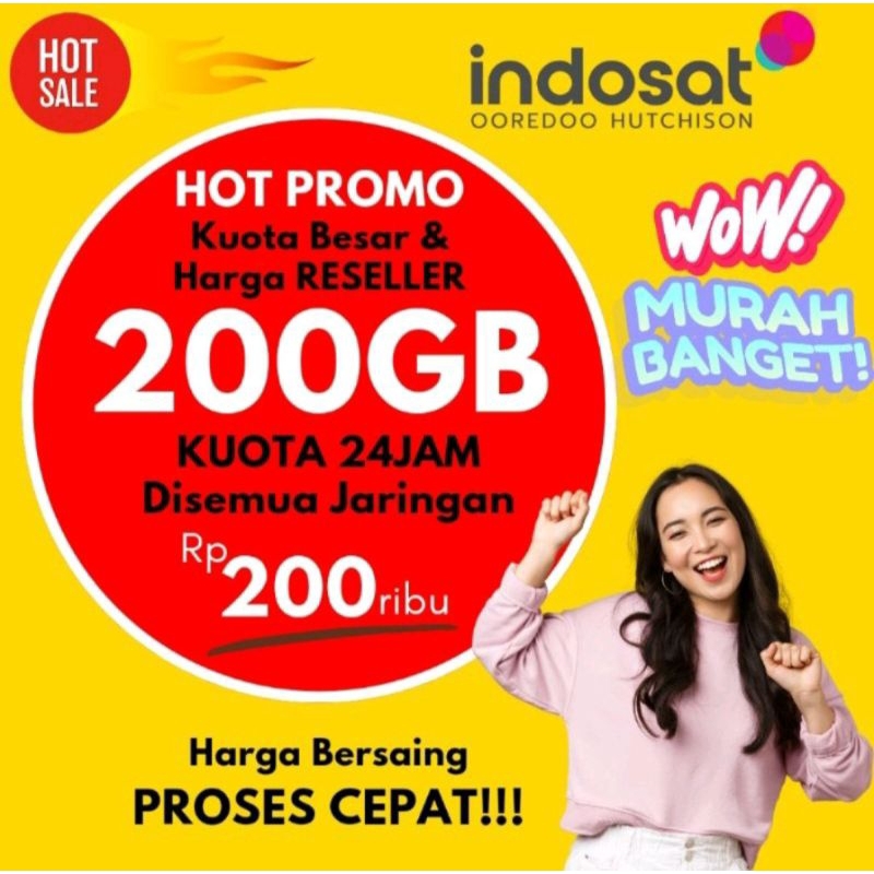 Data Indosat 200 GB Unlimited