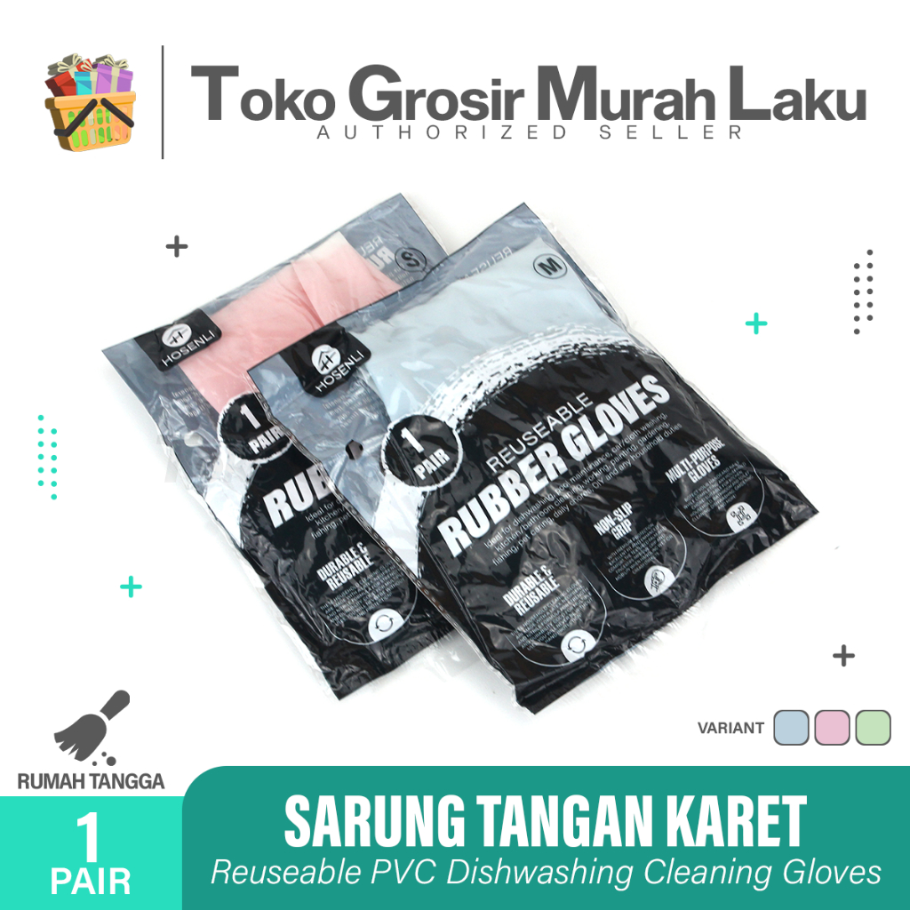 SARUNG TANGAN KARET 2 WARNA - SARUNG TANGAN KARET CUCI PIRING ANTI AIR