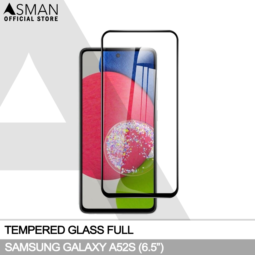 Tempered Glass Full Samsung Galaxy A52s (6.5&quot;) | Anti Gores Kaca - Hitam