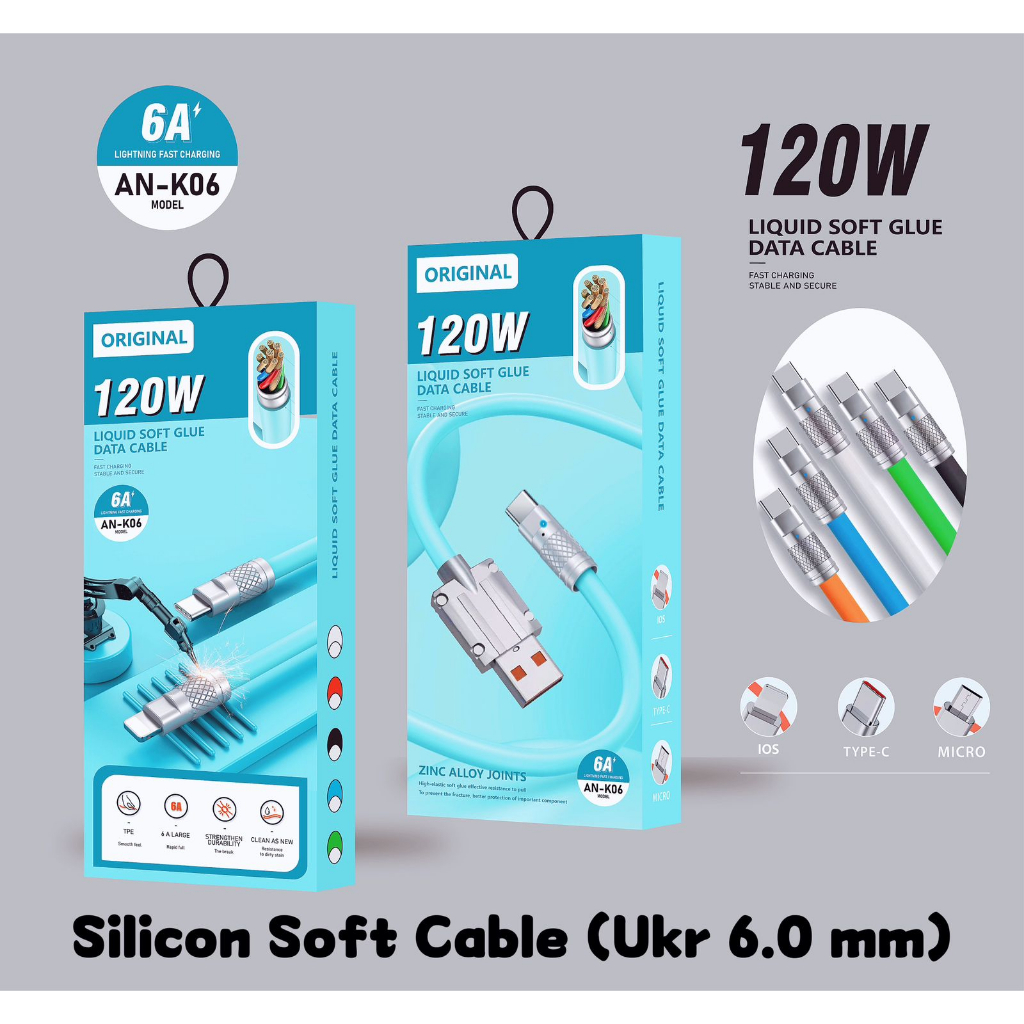 Kabel Data Micro USB / Type C USB / Lightning USB 120w Fastcharging