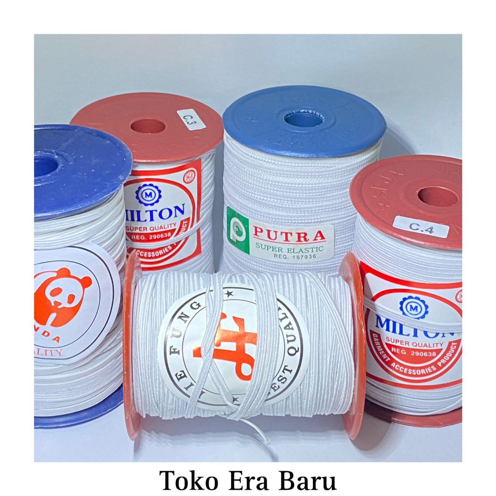 KARET ELASTIS BABY/MASKER MERK MILTON,PUTRA, PANDA dan LF MASKER - KARET P4/C3(Harga perRoll)