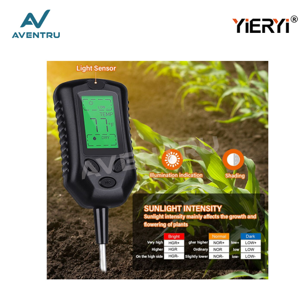 Soil Analyzer Alat ukur PH Cahaya Suhu Tester Meter Tanah 4in1