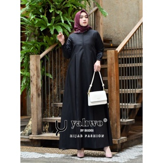 link produk dress hitam katun toyobo fodu kualitas premium/bisa COD( M/ALL SIZE)baju dress/yahwo hijab fashion origina/yahwo by shidqi