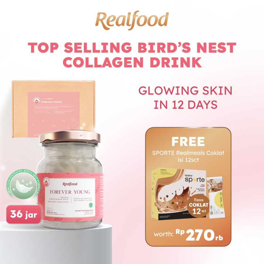 

Realfood Bundle Forever Young Minuman Kesehatan Sarang Burung Birdnest Collagen Perawatan Kecantikan