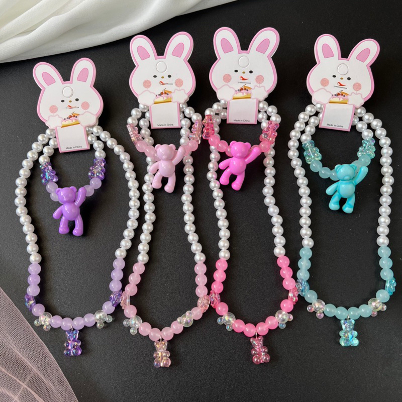 [SET BEAR] GELANG+KALUNG ANAK | SET HADIAH ANAK GELANG KALUNG BONEKA LUCU