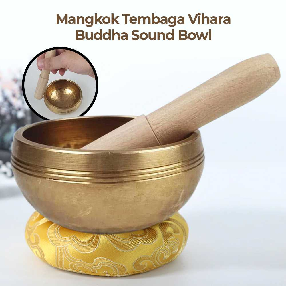 Mangkok Tembaga Vihara Buddha Sound Bowl Mangkuk Khusus Suara untuk Sembahyang Meditasi Yoga Berkualitas