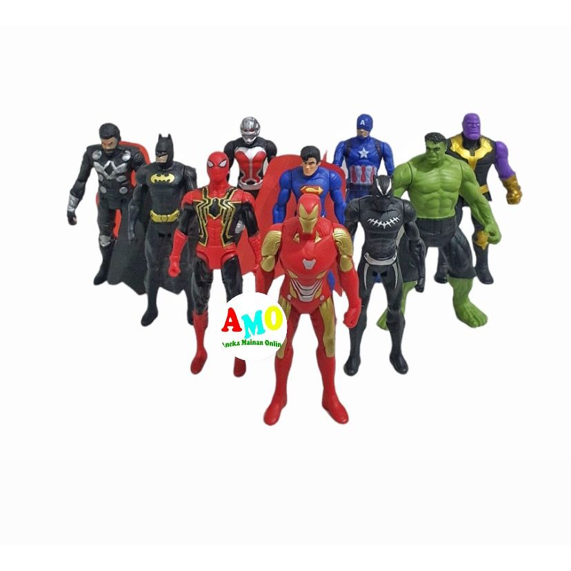 NEW PRODUK Mainan Anak Laki-laki Miniatur action figure / Mainan Anak Figure 1 SET Mainan Robot Avengers Isi 10pcs 2016-56/ Kado hadiah mainan Anak cowok 4 5 6 tahun Minifigure murah