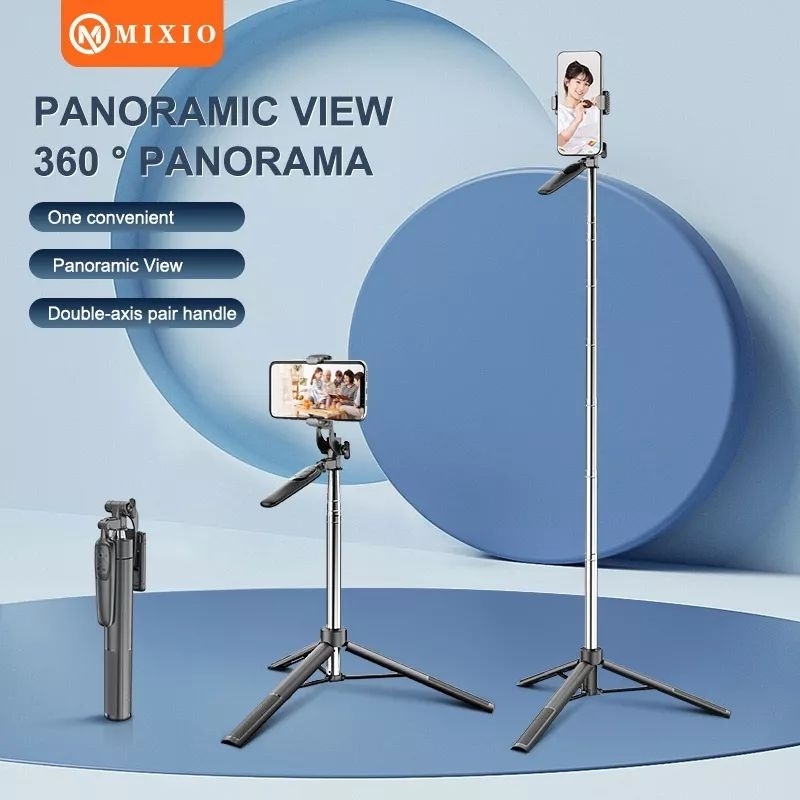 MIXIO A36 Tongsis Bluetooth Selfie Stick Tripod with Remote 160cm