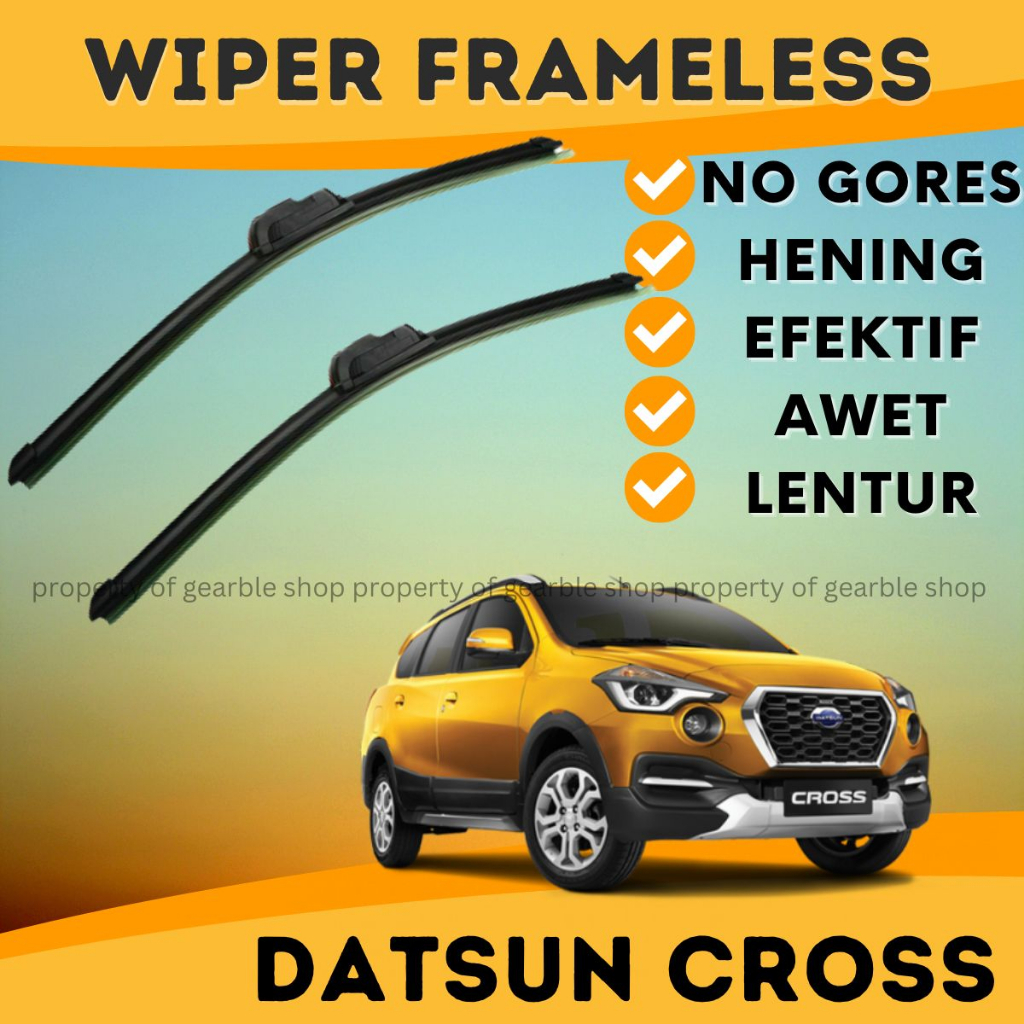 Wiper Kaca Depan Datsun Cross Wifer Mobil Datsun Cross Model Pisang Bahan Karet Sepasang 1 Set 2 Pcs