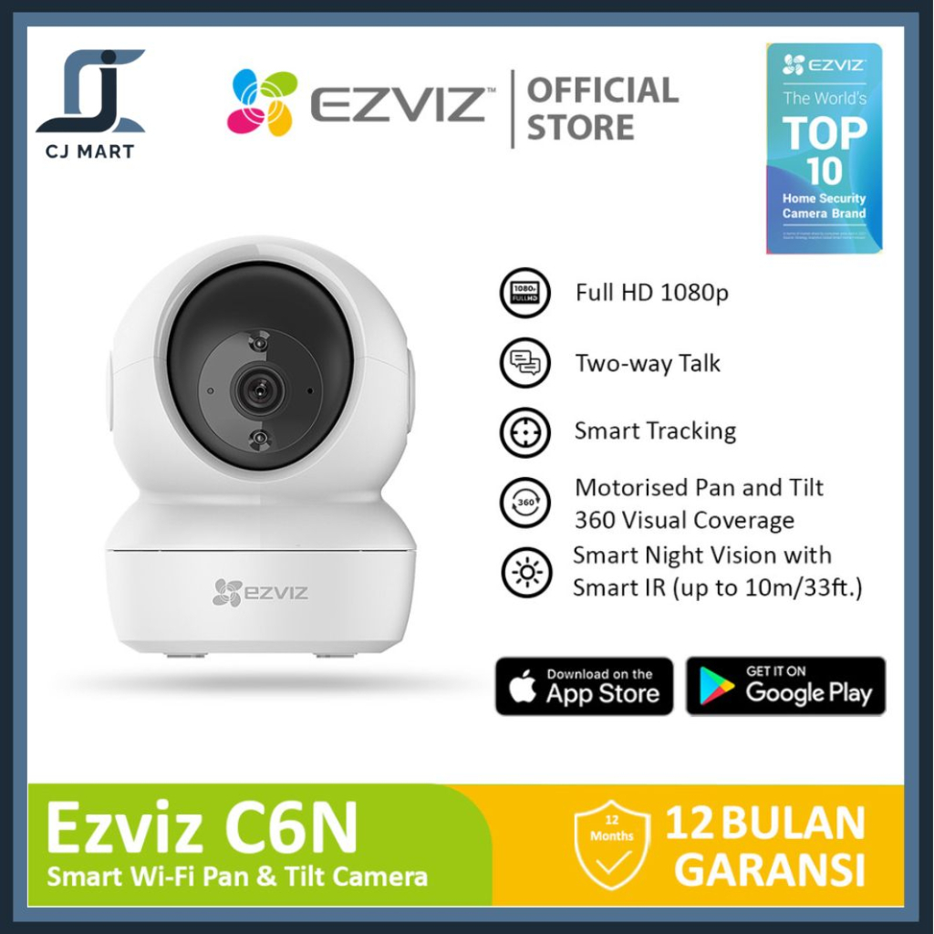 Ezviz C6N 2MP Smart Wifi Pan Tilt IP Camera CCTV Indoor 1080p