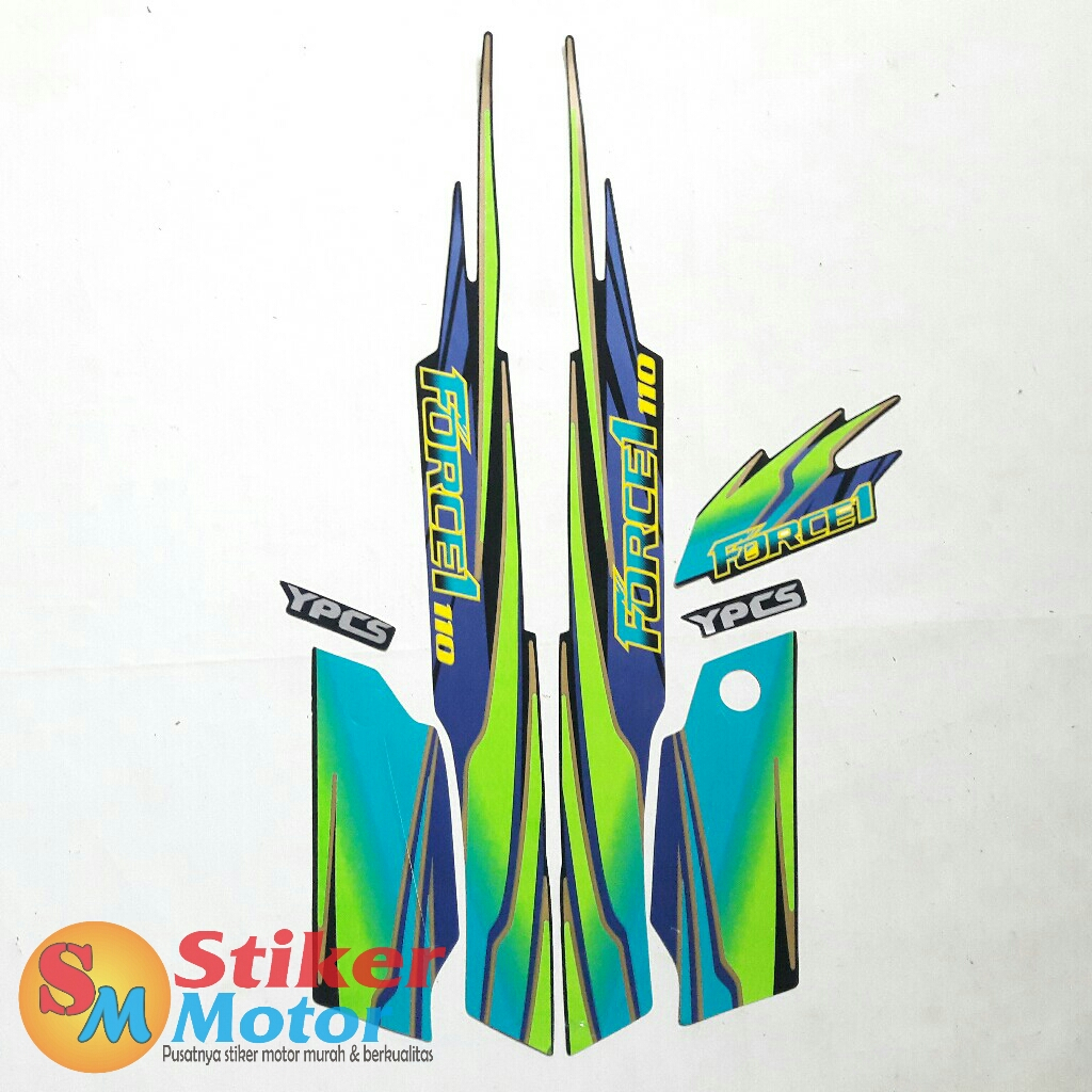 Sticker striping motor yamaha FORCE 1 1995 hijau