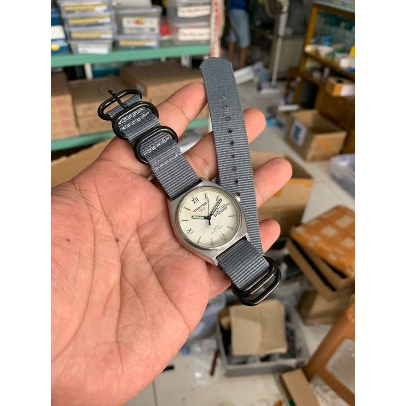 Strap tali jam tangan kanvas Nato pvd Abu abu