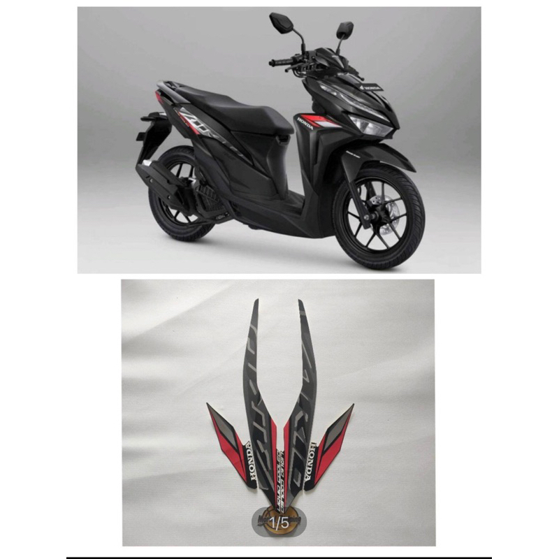 STIKER STRIPING LIS LIST BODI MOTOR VARIO 125 NEW TAHUN 2021 WARNA HITAM STANDAR