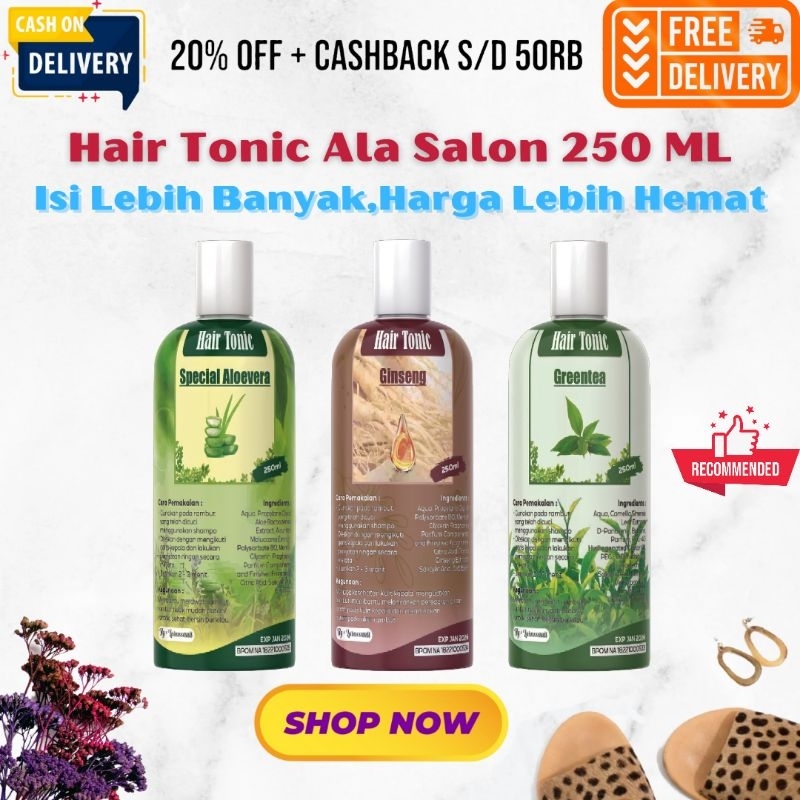 HAIR TONIC GREENTEA 250 ML / HAIR TONIK / PERAWATAN RAMBUT RONTOK