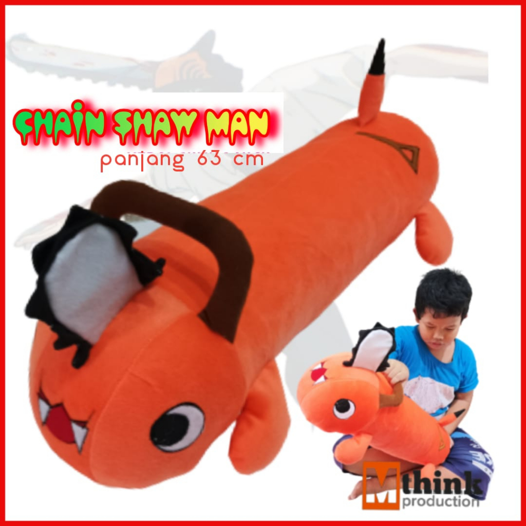Mainan Boneka karakter guling Anime Chainsaw Man Denji Cosplay Pochita Bahan Plush Murah terbaru