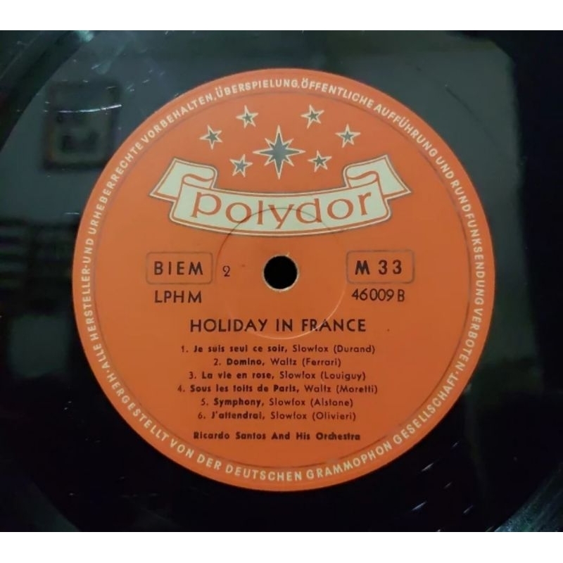 Vinyl Piringan Hitam 12 inch Holiday In France-Bolero