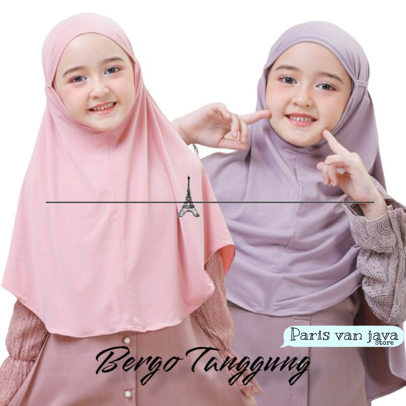 Jilbab Hijab Kerudung Bergo Anak Remaja Tali Jersey Instan | Bergo anak Non Pad | Bergo Maryam Tali Non Pad7-13 Tahun