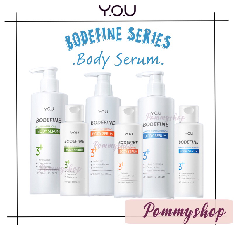 You Bodefine Body Serum Series 300ml | Cerafive Intensive Hydrating Body Serum | AHA+BHA+PHA Acne Body Serum | Symwhite 377 Glowing Body Serum