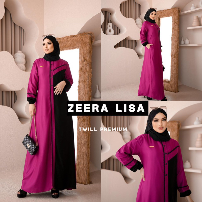 Daster Arab Zeera LISA Maxi Dress Gamis Twill Premium