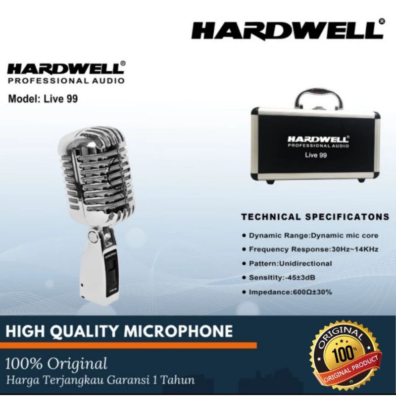 Microphone Hardwell Live 99 Mic Condenser Lice99 Original