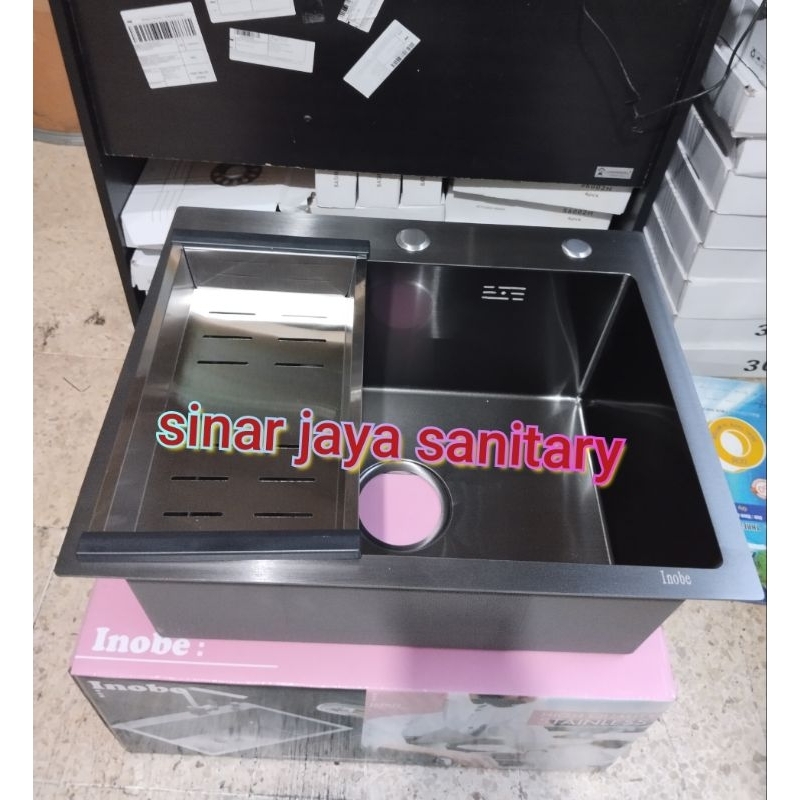 Kitchen sink kotak inobe 5243 black stainless / kitchen sink minimalis 5243 inobe hitam