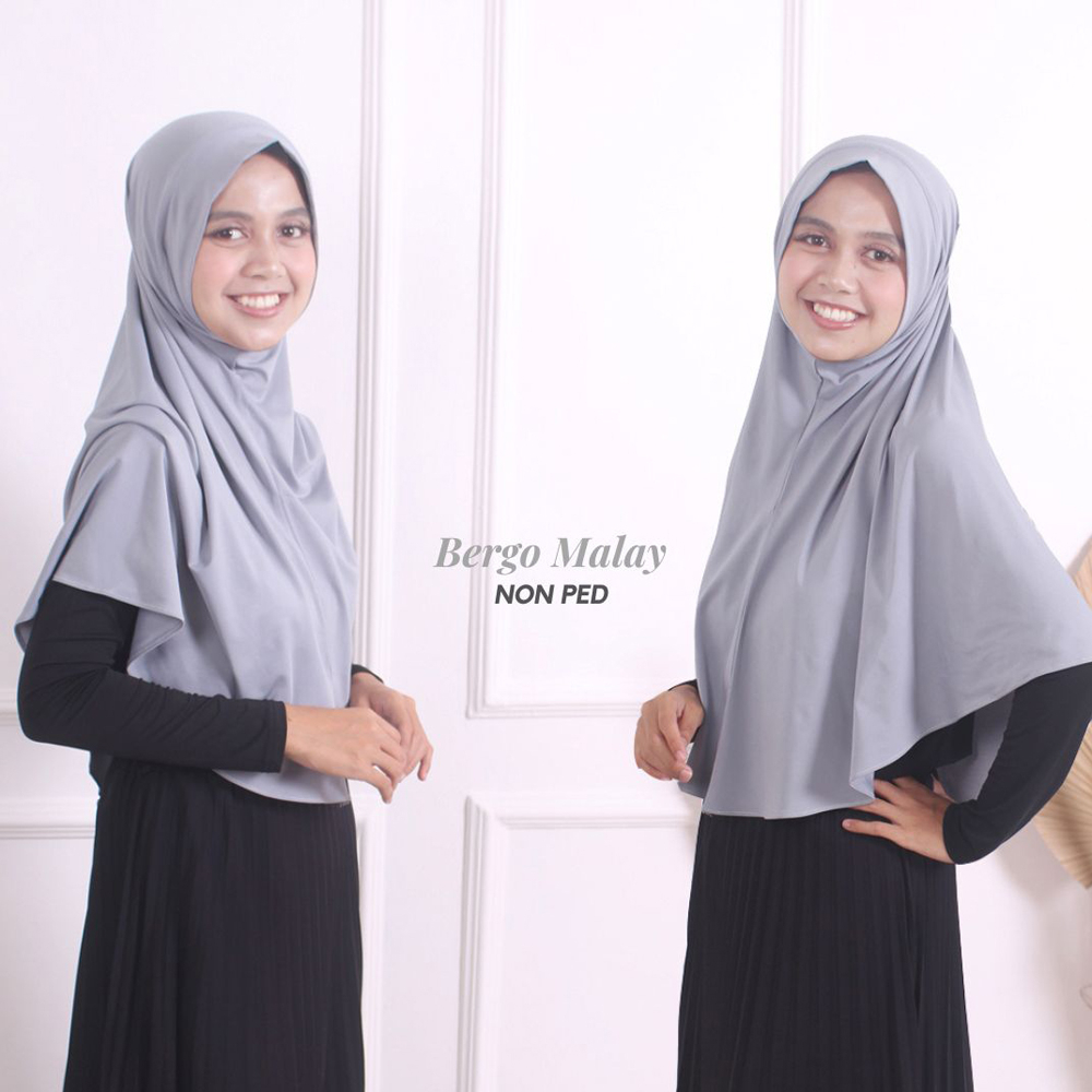 JILBAB INSTAN BERGO MALAY / JILBAB INSTAN NON PED BAHAN JERSEY / KERUDUNG INSTAN SYARI MURAH / HIJAB INSTANT SYARI