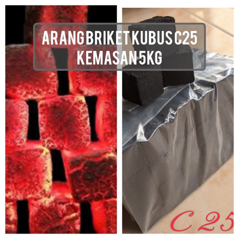 

Arang briket cube kotak kubus C35 batok kelapa kwalitas eksport kemasan 5kg