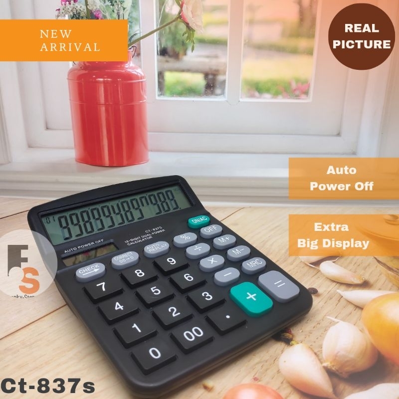 

Kalkulator Calculator Dagang 12 Digit Ct 837s Ct 837 S polos Chek Cek ulang Ukuran Layar Besar Bagus Awet