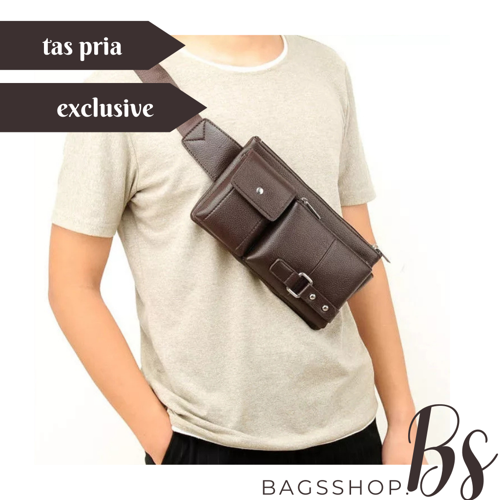 tas selempang slempang selempanh waistbag weist bag waisbag sligbag slig bag bahu pria cowo cowok la