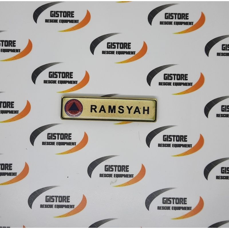 

Name Tag Logo BPBD Lapis Akrilik Bening Latar Emas