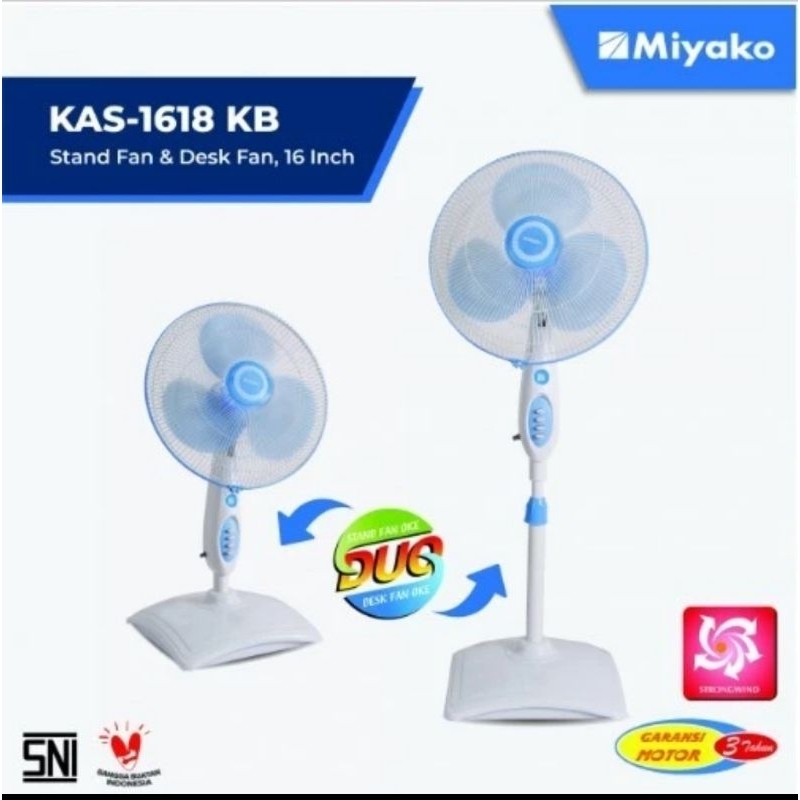 Kipas Amgin berdiri Miyako KAS-1618B Stand fan garansi resmi