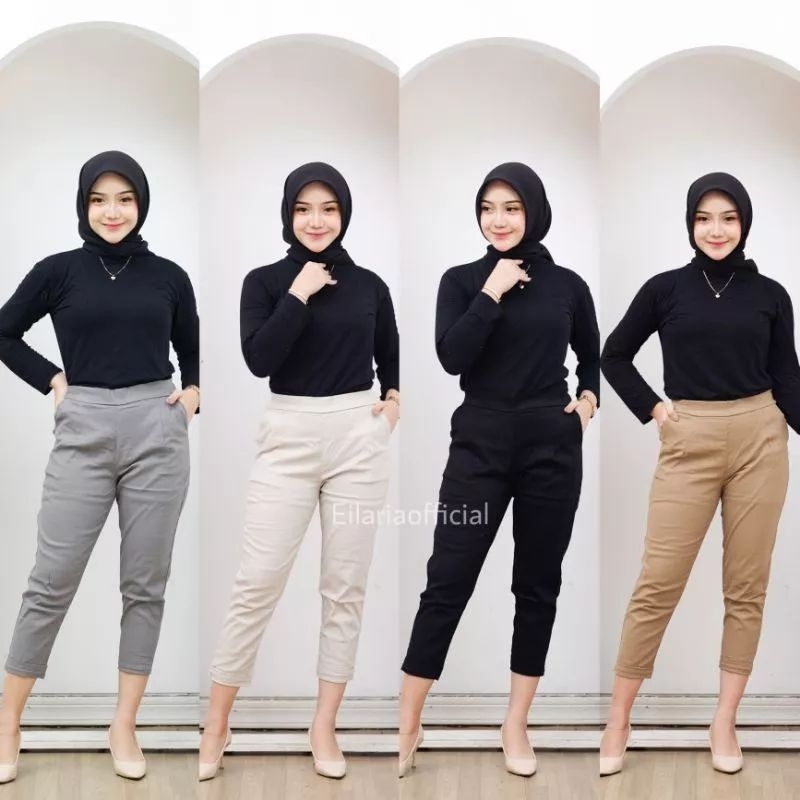 CELANA WANITA 7/9 PANTS KATUN TWILL STRECH PREMIUM GIO BAGGYPANT