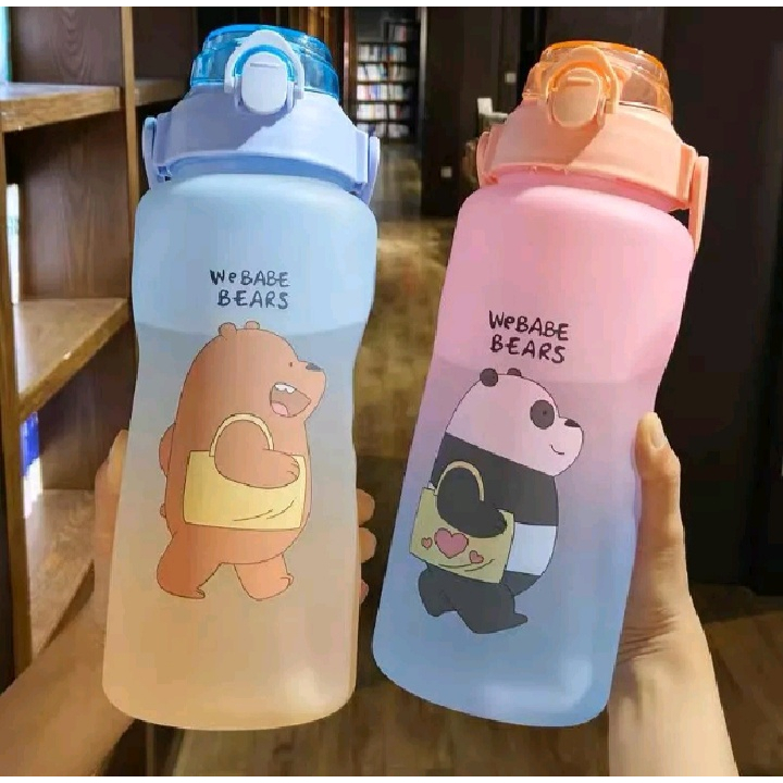 Botol Minum Beruang Panda Botol Viral Bear We Babe Bears Gradasi 2 Liter Free Stiker