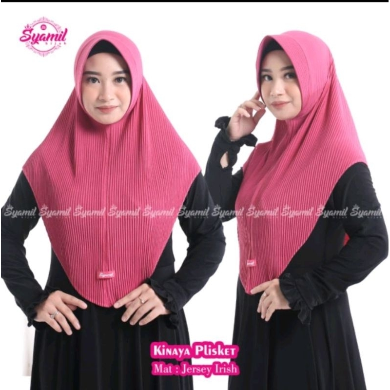 Hijab syamil kinaya plisket 1pak isi 10pcs