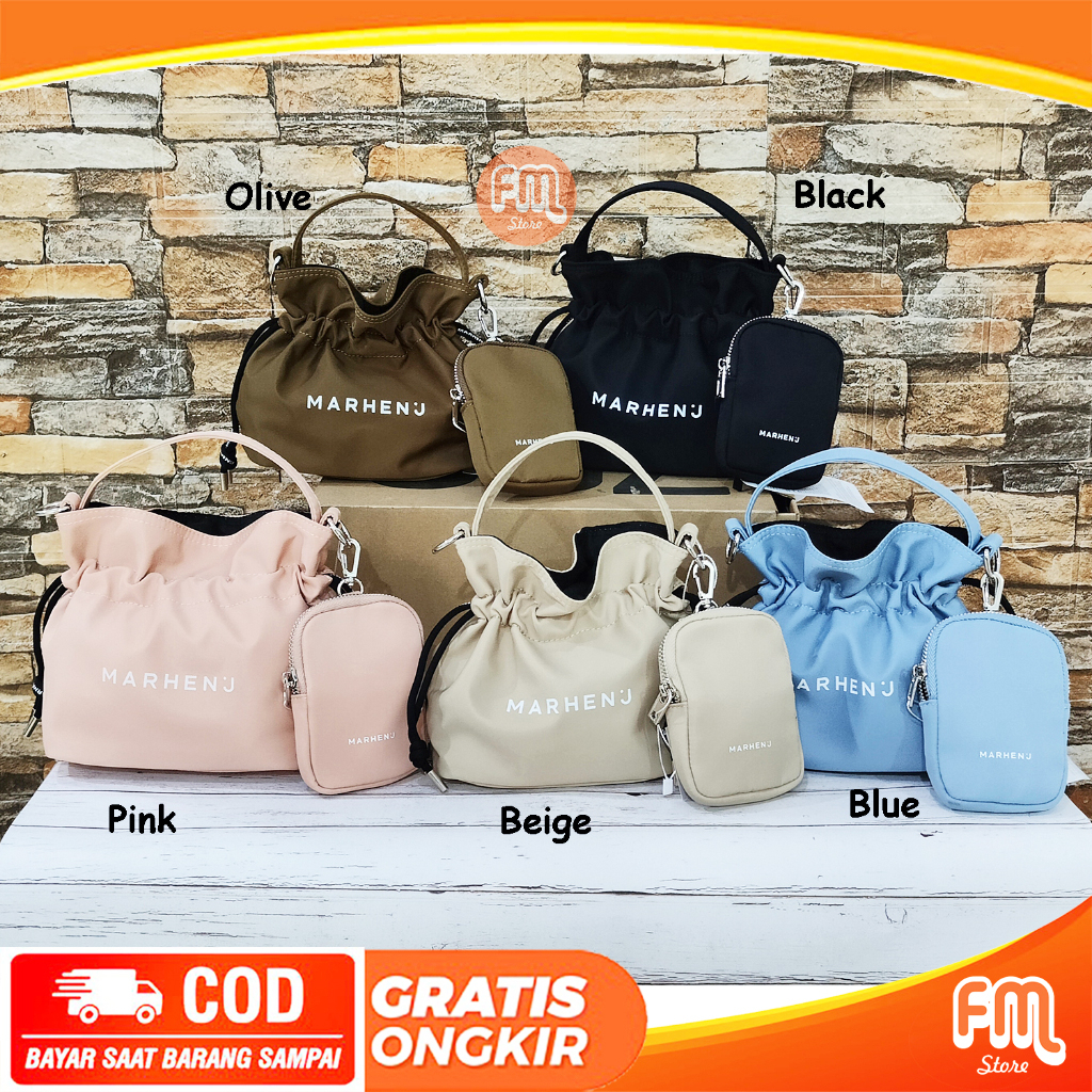 Tas Hand Bag Wanita Charron + Kony (FULL SET) / Selempang Wanita Nylon Premium