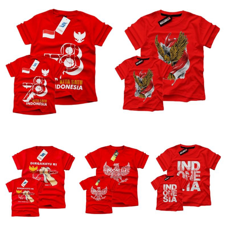 kaos kemerdekaan indonesia 78 couple anak dan dewasa