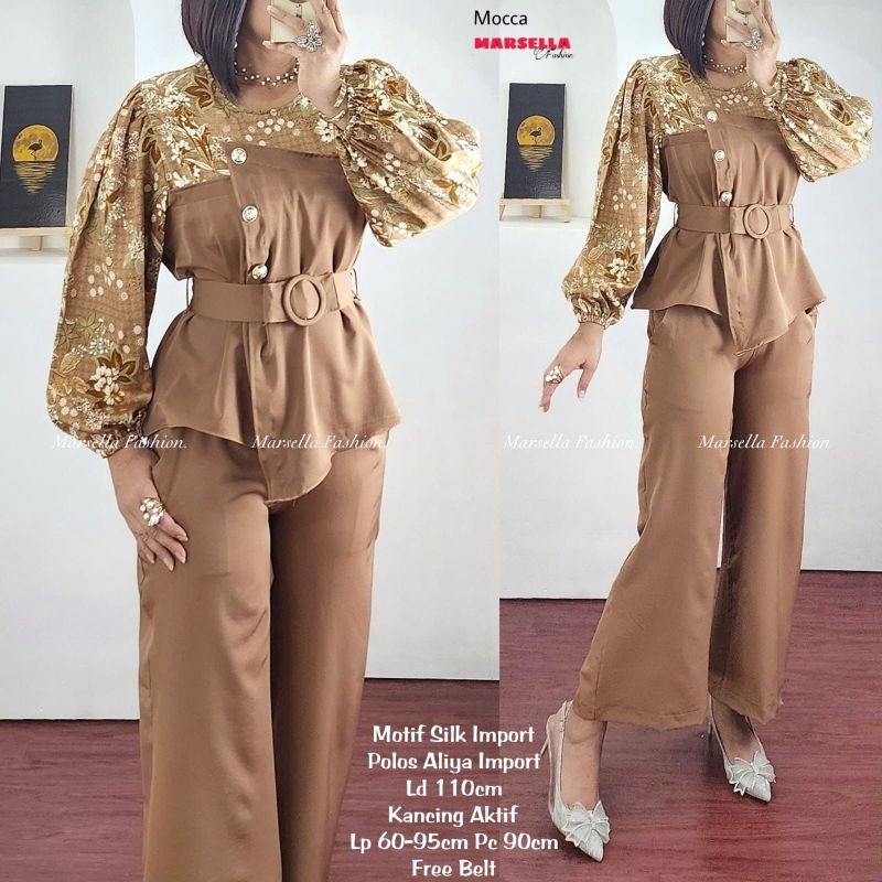 SATIA SET SETELAN BAJU CELANA WANITA KANTOR MARCELLA