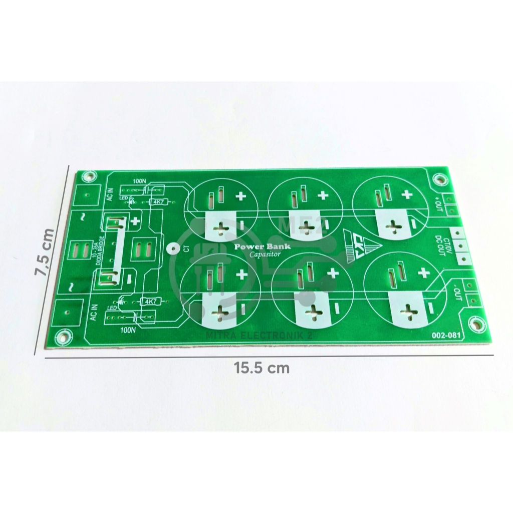 Papan PCB Elco Power Bank Capasitor PSU Fiber 2 Lubang 4 Lubang 6 Lubang CKJ