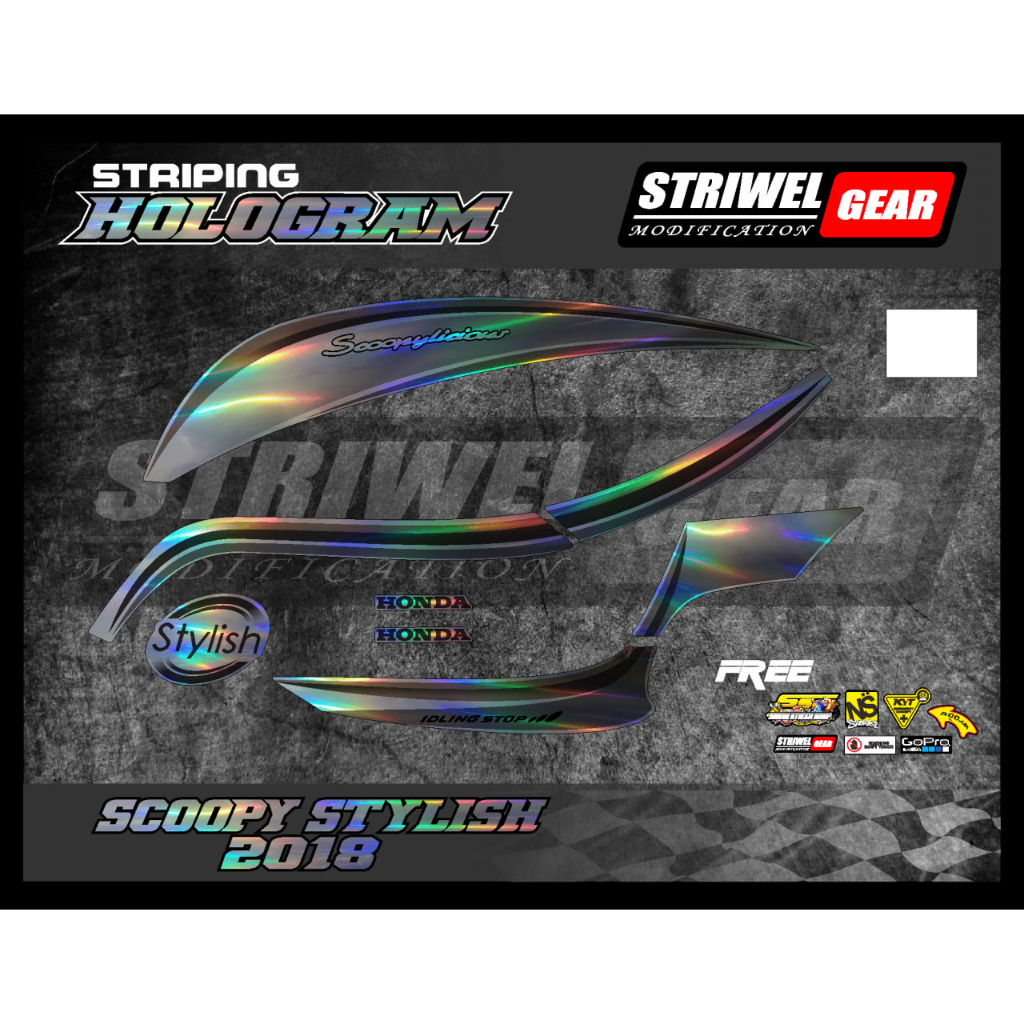 Scoopy FI Striping Hologram Honda Scoopy FI 2018 Stylish