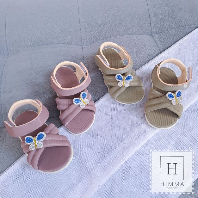 SANDAL ANAK PEREMPUAN Selop Silang Butterfly | SANDAL BALITA | SANDAL BAYI TALI BELAKANG | SEPATU ANAK PEREMPUAN SOFT EMPUK RINGAN