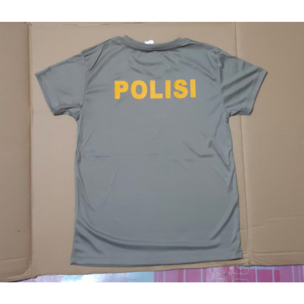 KAOS COKLAT POLRI ASLI JATAH PEMBAGIAN BAHAN JERSEY