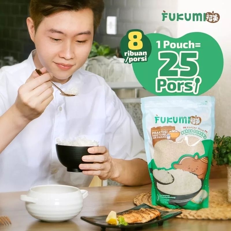 Fukumi Beras Porang Pouch 1Kg - Shirataki / Konjac Rice