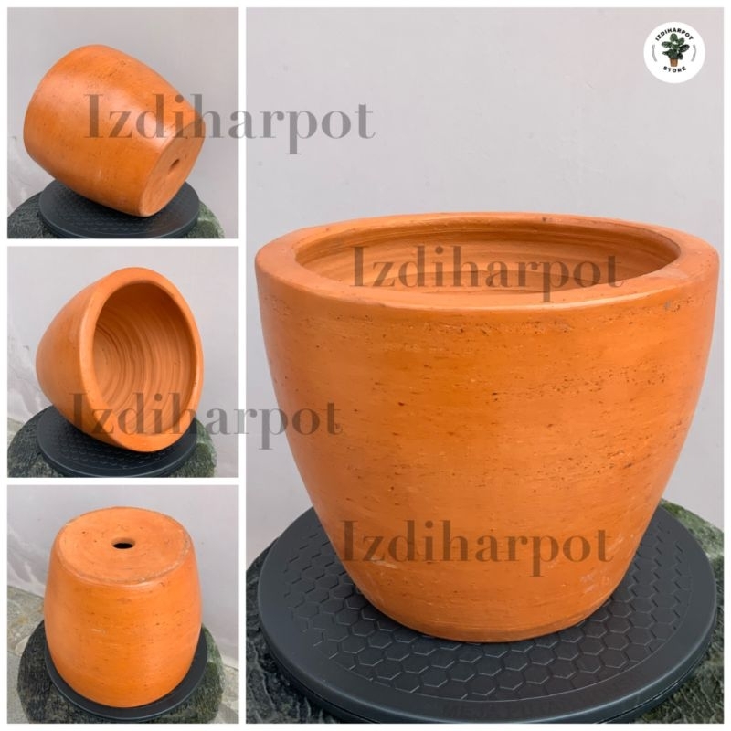 POT BUNGA TANAMAN GERABAH TANAH LIAT MANGKOK POLOS D22 - TERRACOTTA