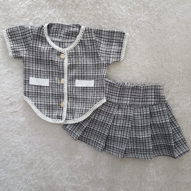 Setelan Anak Perempuan Nirina tweed skort / rok