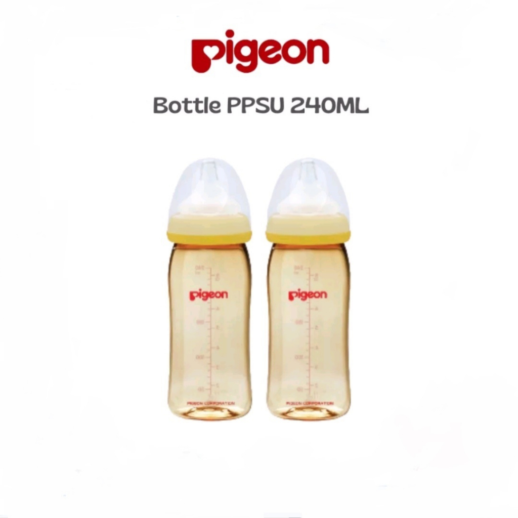 Pigeon Botol PPSU 240 ml Botol Wideneck Leher Lebar Soft Touch Peristaltic Plus Wide Neck