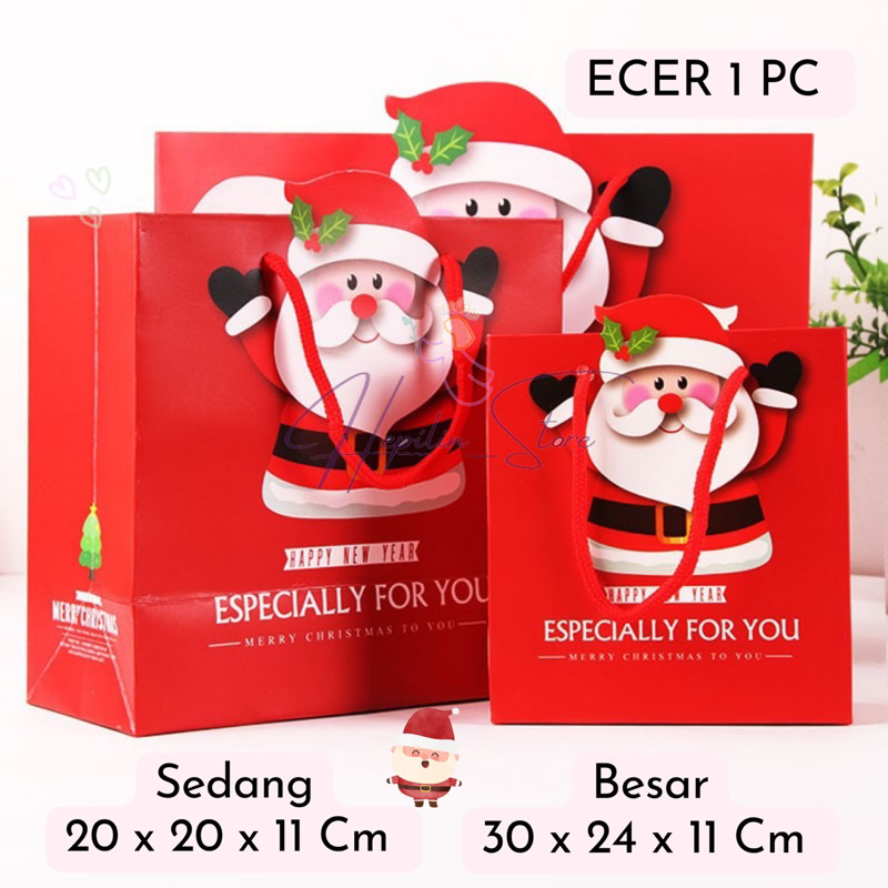 

Paper Bag CHRISTMAS ECER / Hampers Natal / Paper Bag Natal Tebal / Bingkisan Natal / Kado Natal