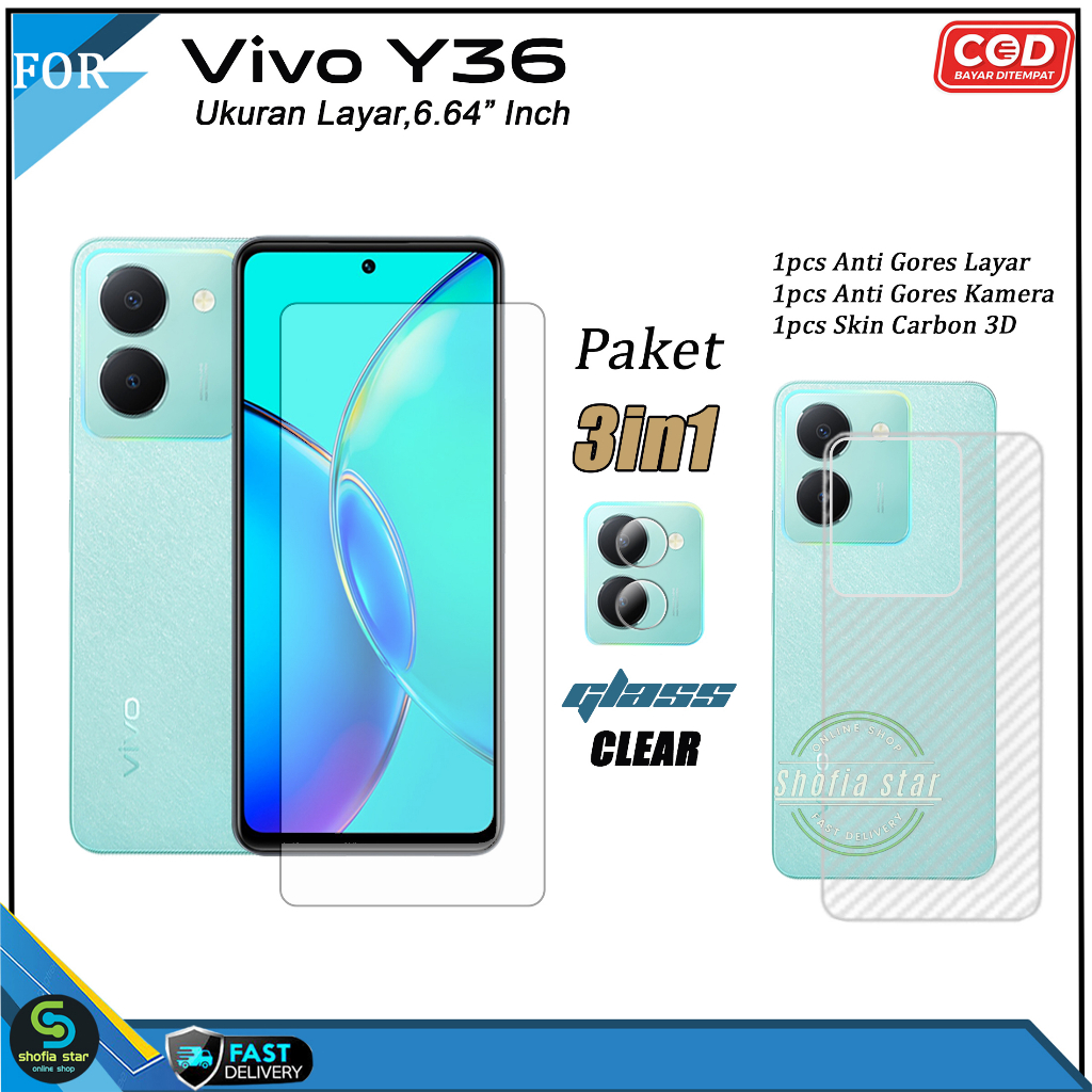 Paket 3in1 Tempered Glass Ceramic Vivo Y36 4G Y36 5G V27e Iqoo z7 Iqoo z7x Anti Gores Privacy Matte Anti Spy Full Cover